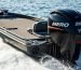 Mercury Pro XS 250hp outboard motor mounted on a bass boat performing at high speed on open water in 2025