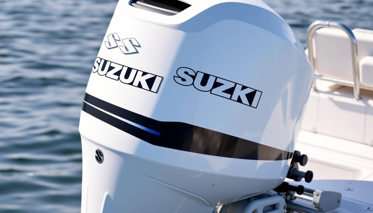 Suzuki DF140 4-Stroke outboard motor mounted on a boat highlighting its fuel-efficient design in 2025 Suzuki DF140 4-Stroke outboard motor mounted on a boat highlighting its fuel-efficient design in 2025