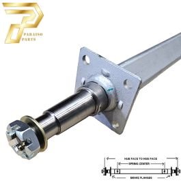 PARAISO 71.25" Square Galvanized Trailer Axle (3,500 lbs) #BM39 PARAISO 71.25" Square Galvanized Trailer Axle (3,500 lbs) #BM39